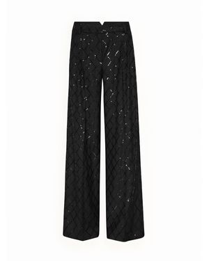 ROTATE BIRGER CHRISTENSEN Rotar Pantalone ampio con paillettes - Negro
