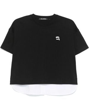 Karl Lagerfeld Schwarz-Weißes Baumwoll-T-Shirt