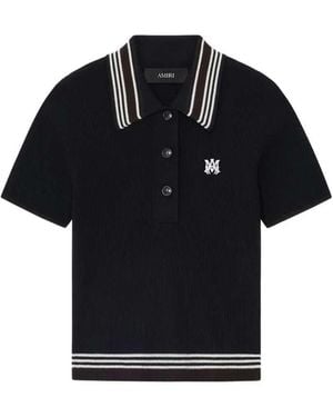 Amiri Polo Shirt With Striped Detail - Black
