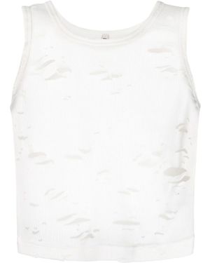 R13 Distressed Tank Top - White