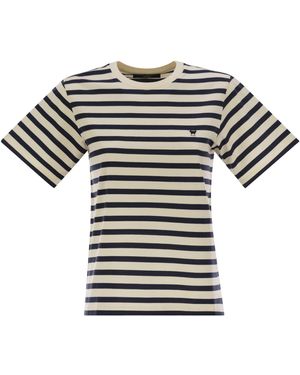 Weekend by Maxmara Satrapo Crew Neck T -shirt In Gestreepte Gebreide Kleding - Zwart