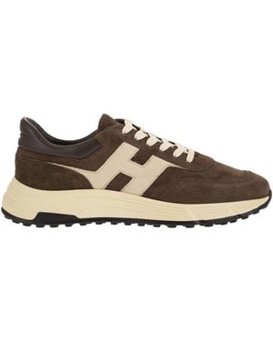 Hogan Hyperlight Suede, Nubuck And Nappa Leather Sneakers - Brown