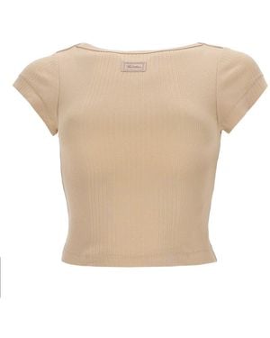 Jean Paul Gaultier Top With Logo Patch - Natural