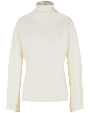 Rohe Blusa De Mezcla De Acetato Color Crema - Blanco