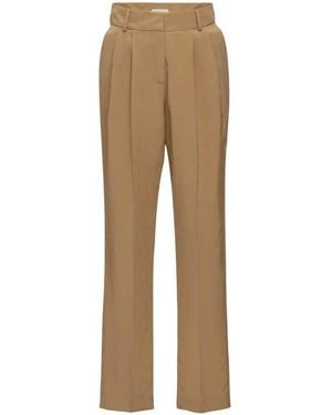 Magda Butrym Beige Taps Toelopende Broek Met Plooien - Naturel
