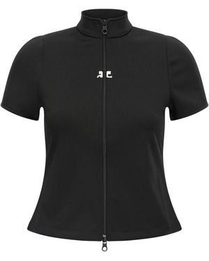 Courreges 'Interlock Zipped' Top - Black