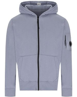 C.P. Company Light Fleece Lavander Hoodie - Blue