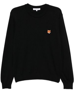 Maison Kitsuné Pullover Mit Logo-Stickerei - Schwarz