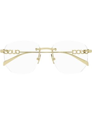 Gucci Gg1806 O 001 Or/Transparent Femme's Lunettes de prescription - Métallisé