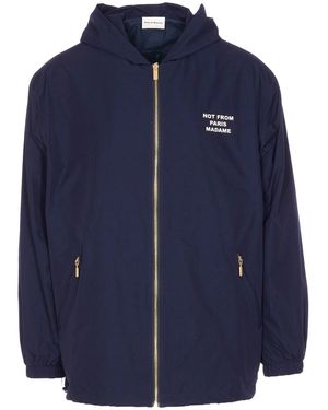 Drole de Monsieur La Veste Capuche Slogan - Blue