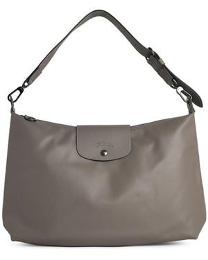 Longchamp 'Xl Le Pliage Xtra' Dove Grey Lear Hobo Bag - Grau