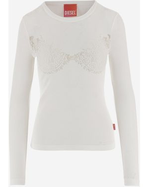 DIESEL X TINDER Sheer Patterned Jumper - White