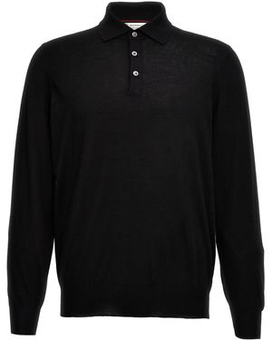 Brunello Cucinelli Knitted Shirt Polo Nero