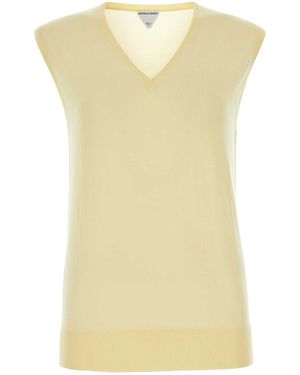 Bottega Veneta Pastel Cotton Blend Vest - Yellow