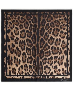 Dolce & Gabbana Leopard-Print Silk Scarf - Black