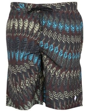 Marcelo Burlon Logo Print Boxer Swimsuit - Gray