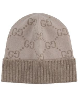Gucci Jacquard Gg Hat - Grey