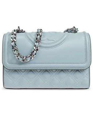 Tory Burch Fleming Small Leather Shoulder Bag - Blue