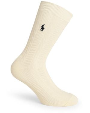 Polo Ralph Lauren 'Bear 3 Pack' Cotton Blend Socks - White