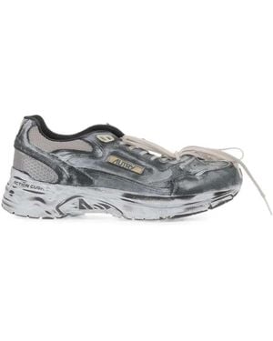 Autry Baskets effet vieilli avec coutures apparentes - Gris