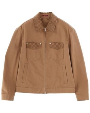 Gucci Jacket With Zipper And Collar - Brown