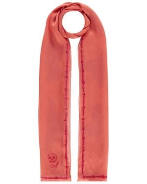 Givenchy Logo Silk Scarf - Red