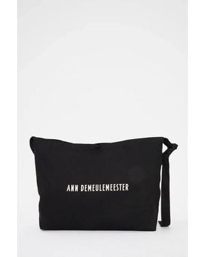 Ann Demeulemeester Ad Large Shoulder Bag With Adjustable Strap - Black