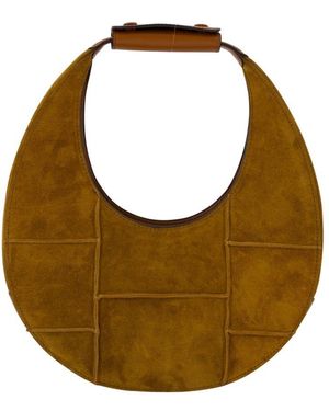 STAUD Bolsa de luna de cuero marrón
