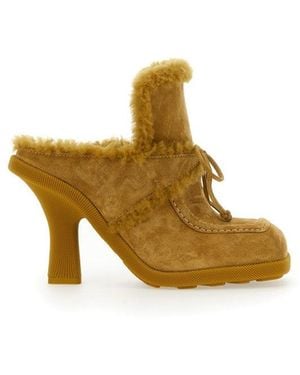 Burberry Square-Toe Highland Mules - Metallic