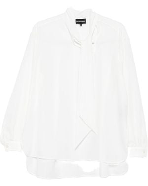 Emporio Armani Neck-Tie Blouse - White