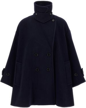 Chloé Zweireihiger Wollmantel - Blau