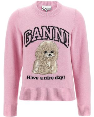 Ganni 'pink Poodle' Trui - Roze