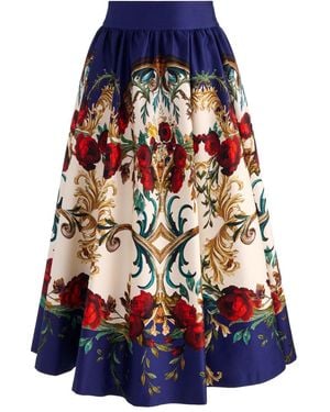 Alice + Olivia Printed Midi Skirt - Blue