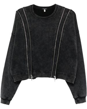 R13 Reißverschluss Crewneck - Schwarz
