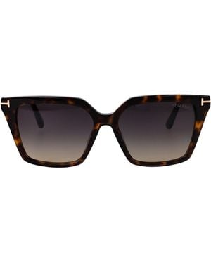 Tom Ford Round Sunglasses Ft1412 52 B - Black