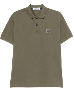 Stone Island Logo Cotton Polo Shirt - Green