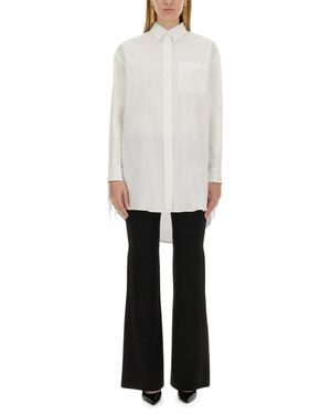 Moschino Fringe-Detail Poplin Shirt With Classic Collar - White