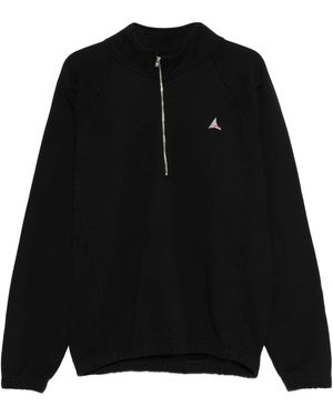 Roa Logo 490 Gsm Heavy Half Zip - Black