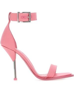 McQueen Satin Sandals - Pink