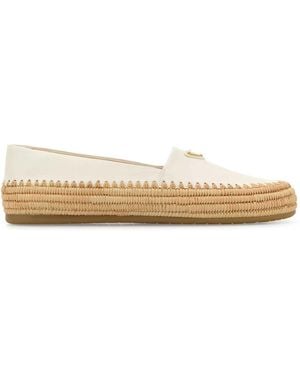 Prada Leather Espadrilles - Natural