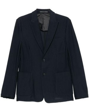Giorgio Armani Icon Single-Breasted Blazer Jacket - Blue