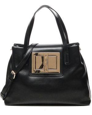 Love Moschino Black Clothast Tasche mit goldener Hardware - Schwarz