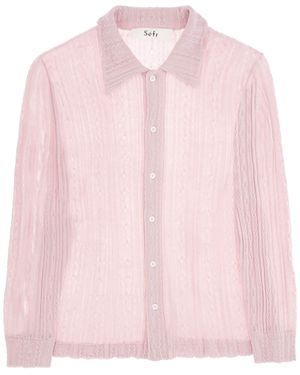 Séfr Camicia Riku In Lana Merino - Pink