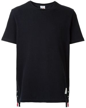 Thom Browne Relaxed Fit Ss Tee W/ Centre Back Rwb Stripe - Black
