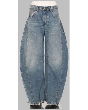 Lois High-Waisted Barrel-Leg Jeans - Blue