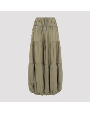 Co. Soft Gathered Bubble Midi Skirt - Verde