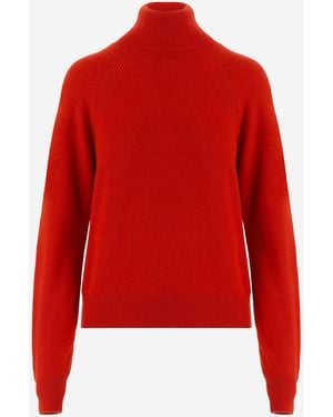Sa Su Phi Cashmere And Silk Jumper With A Turtle Neck - Red