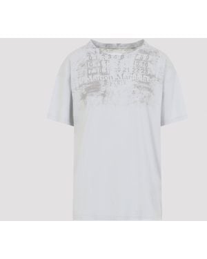 Maison Margiela Numbers Regular Cotton T-Shirt For - White