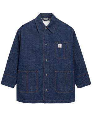 Ami Paris Veste Worker Avec Etiquette Heritage Paris - Blau