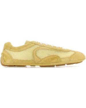 Prada Suede And Mesh Montecarlo Trainers - Yellow